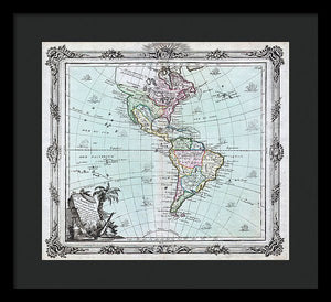 Old Map Of The Americas 1764 - Framed Print