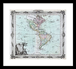 Old Map Of The Americas 1764 - Framed Print