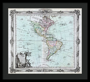 Old Map Of The Americas 1764 - Framed Print