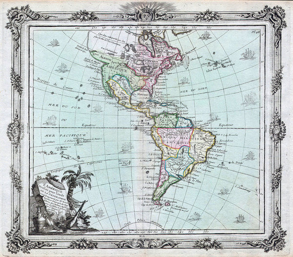 1764 Map Of The Americas - Art Print