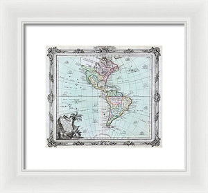 Old Map Of The Americas 1764 - Framed Print