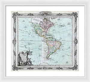 Old Map Of The Americas 1764 - Framed Print