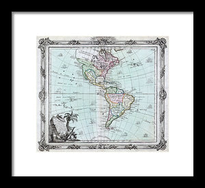 Old Map Of The Americas 1764 - Framed Print