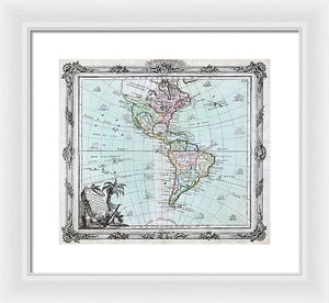 Old Map Of The Americas 1764 - Framed Print