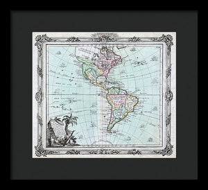 Old Map Of The Americas 1764 - Framed Print