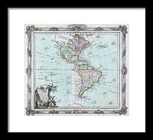 Old Map Of The Americas 1764 - Framed Print