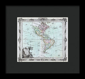 Old Map Of The Americas 1764 - Framed Print