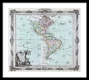 Old Map Of The Americas 1764 - Framed Print