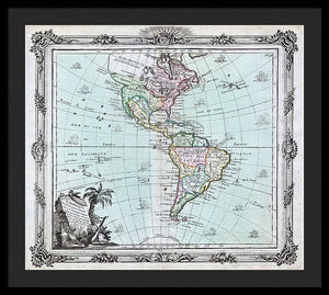 Old Map Of The Americas 1764 - Framed Print