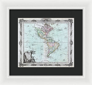 Old Map Of The Americas 1764 - Framed Print