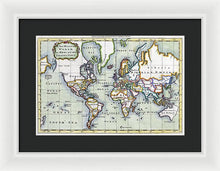 Load image into Gallery viewer, Old 1766 Map Of The World - Framed Print