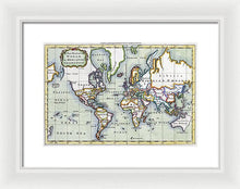 Load image into Gallery viewer, Old 1766 Map Of The World - Framed Print