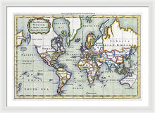 Load image into Gallery viewer, Old 1766 Map Of The World - Framed Print