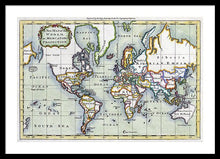 Load image into Gallery viewer, Old 1766 Map Of The World - Framed Print