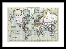 Load image into Gallery viewer, Old 1766 Map Of The World - Framed Print