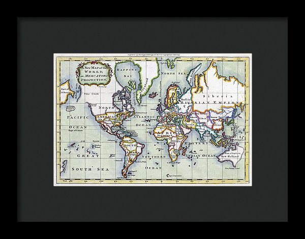 Old 1766 Map Of The World - Framed Print – Dusty Maps Store