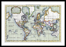 Load image into Gallery viewer, Old 1766 Map Of The World - Framed Print