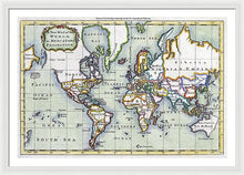 Load image into Gallery viewer, Old 1766 Map Of The World - Framed Print