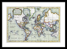 Load image into Gallery viewer, Old 1766 Map Of The World - Framed Print