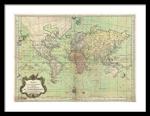 Load image into Gallery viewer, Old 1778 Nautical Map Of The World - Framed Print