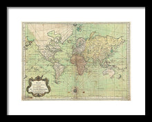 Load image into Gallery viewer, Old 1778 Nautical Map Of The World - Framed Print