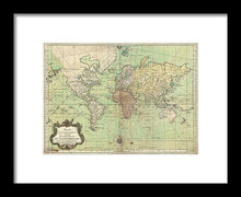 Load image into Gallery viewer, Old 1778 Nautical Map Of The World - Framed Print