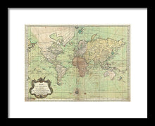 Load image into Gallery viewer, Old 1778 Nautical Map Of The World - Framed Print