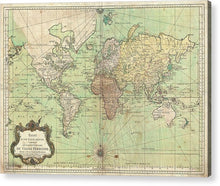 Load image into Gallery viewer, Old 1778 Nautical Map Of The World - Acrylic Print