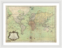 Load image into Gallery viewer, Old 1778 Nautical Map Of The World - Framed Print