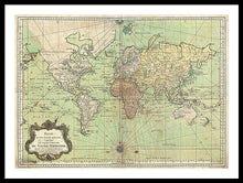 Load image into Gallery viewer, Old 1778 Nautical Map Of The World - Framed Print