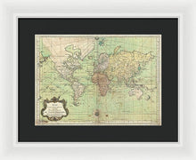 Load image into Gallery viewer, Old 1778 Nautical Map Of The World - Framed Print