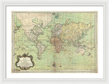 Load image into Gallery viewer, Old 1778 Nautical Map Of The World - Framed Print