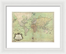 Load image into Gallery viewer, Old 1778 Nautical Map Of The World - Framed Print