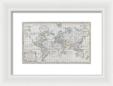 Load image into Gallery viewer, Old 1784 Map Of The World - Framed Print