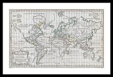 Load image into Gallery viewer, Old 1784 Map Of The World - Framed Print