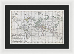 Old 1784 Map Of The World - Framed Print