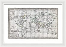 Load image into Gallery viewer, Old 1784 Map Of The World - Framed Print