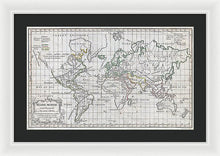 Load image into Gallery viewer, Old 1784 Map Of The World - Framed Print