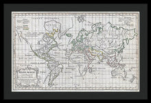 Load image into Gallery viewer, Old 1784 Map Of The World - Framed Print