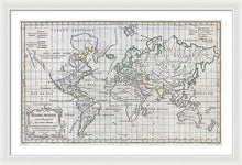 Load image into Gallery viewer, Old 1784 Map Of The World - Framed Print