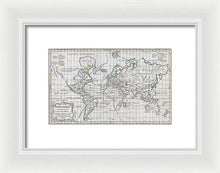 Load image into Gallery viewer, Old 1784 Map Of The World - Framed Print