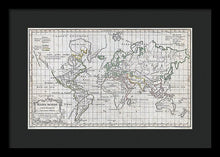 Load image into Gallery viewer, Old 1784 Map Of The World - Framed Print