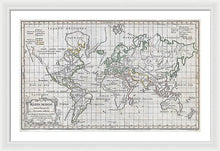 Load image into Gallery viewer, Old 1784 Map Of The World - Framed Print