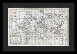 Old 1784 Map Of The World - Framed Print