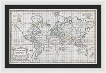 Load image into Gallery viewer, Old 1784 Map Of The World - Framed Print