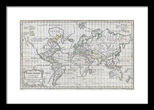 Load image into Gallery viewer, Old 1784 Map Of The World - Framed Print