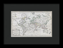 Load image into Gallery viewer, Old 1784 Map Of The World - Framed Print