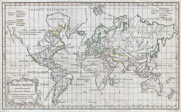 Old 1784 Map Of The World - Art Print