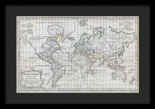 Load image into Gallery viewer, Old 1784 Map Of The World - Framed Print