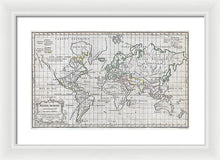 Load image into Gallery viewer, Old 1784 Map Of The World - Framed Print